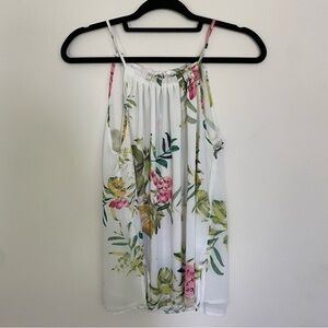 NY & Co. Tropical Printed Pleated Tank
